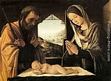 Nativity Canvas Paintings - Nativity
